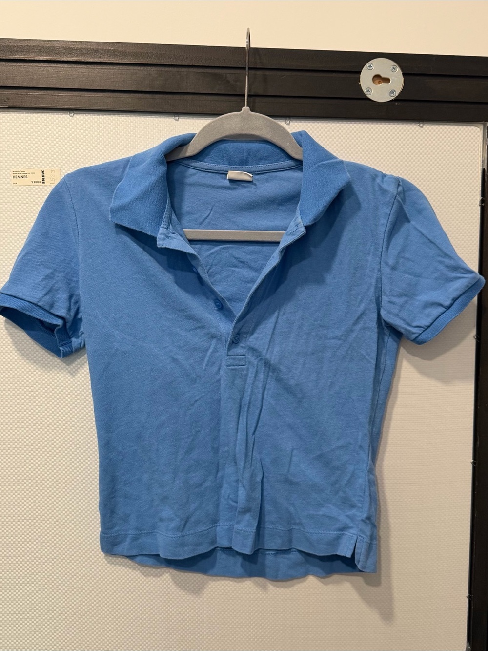 Aritzia Sunday Best Blue Short Sleeve Polo Shirt